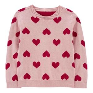 NWT Carter’s Pullover All Over Heart Print Sweater Pink and Red Size 18 Months